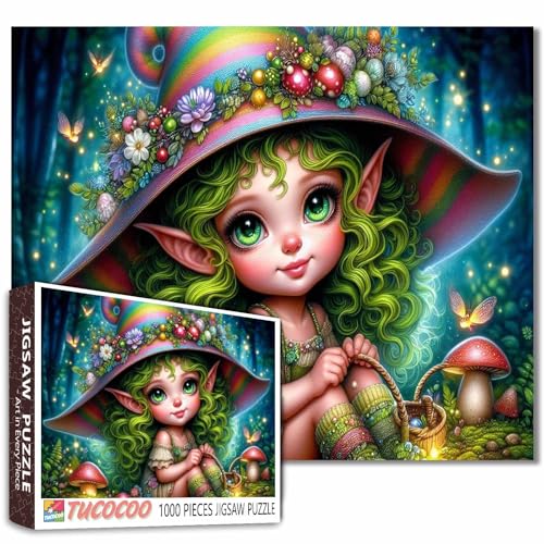 Fantasie Wald Engel 1000 Teile Puzzle für Erwachsene Grünes Haar Elfenpuzzle Kunst Schönes kleines Mädchen Puzzle für Erwachsene Herausforderndes Perfekt für Spieleabende Fantasie Wald Engel 1000 Teile Puzzle für Erwachsene Grünes Haar Elfenpuzzle Kunst Schönes kleines Mädchen Puzzle für Erwachsene Herausforderndes Perfekt für Spieleabende von Walarky