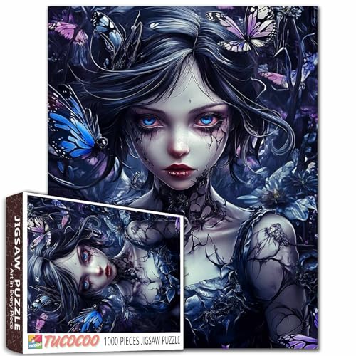 Fantasy Schmetterling Mädchen 1000 Stück Puzzles für Erwachsene Creepy Mädchen Familie perfekt für Spiel Nächte DIY dunklen Elf Kunstwerk für Home Decoration einzigartige Geschenke Fantasy Schmetterling Mädchen 1000 Stück Puzzles für Erwachsene Creepy Mädchen Familie perfekt für Spiel Nächte DIY dunklen Elf Kunstwerk für Home Decoration einzigartige Geschenke von Walarky