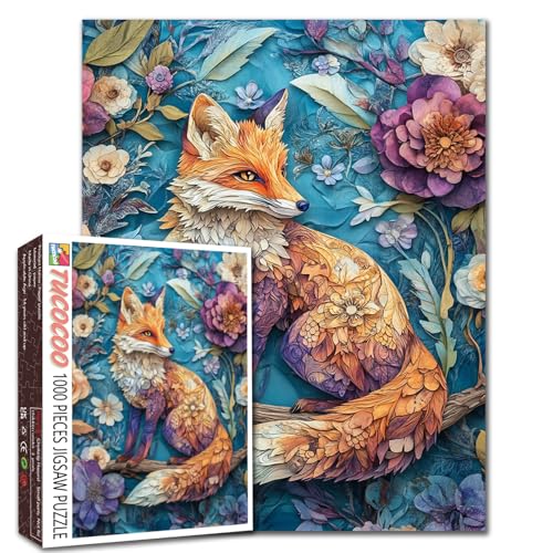 Fox Graffiti Puzzle, 1000 Teile, niedlich, bunt, lustig, Tier, Blumen, Pflanzen, Szene, Erwachsene, Anfänger, Familienaktivität, DIY, Basteln, Heimdekoration, Geschenk, 68 x 50 cm Fox Graffiti Puzzle, 1000 Teile, niedlich, bunt, lustig, Tier, Blumen, Pflanzen, Szene, Erwachsene, Anfänger, Familienaktivität, DIY, Basteln, Heimdekoration, Geschenk, 68 x 50 cm von Walarky