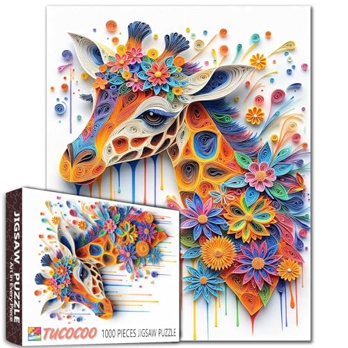 Giraffen-Puzzle, 1000 Teile, bunt, lustig, Tier, Scrawl Aquarell, dreidimensional, Wohnzimmer, Schlafzimmer, Erwachsene, Anfänger, Familie, Aktivität, DIY, Basteln, Heimdekoration, Geschenk, 68 x 50 Giraffen-Puzzle, 1000 Teile, bunt, lustig, Tier, Scrawl Aquarell, dreidimensional, Wohnzimmer, Schlafzimmer, Erwachsene, Anfänger, Familie, Aktivität, DIY, Basteln, Heimdekoration, Geschenk, 68 x 50 von Walarky