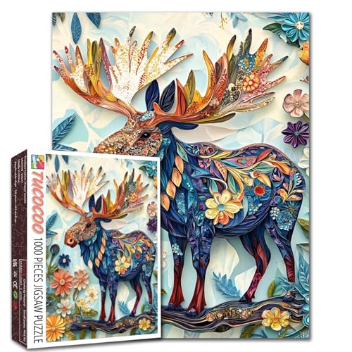 Graffiti-Puzzle, 1000 Teile, Hirsch, niedlich, bunt, lustig, Tier, Blumen, Pflanzen, Szene, Erwachsene, Anfänger, Familienaktivität, DIY, Basteln, Heimdekoration, Geschenk, 68 x 50 cm Graffiti-Puzzle, 1000 Teile, Hirsch, niedlich, bunt, lustig, Tier, Blumen, Pflanzen, Szene, Erwachsene, Anfänger, Familienaktivität, DIY, Basteln, Heimdekoration, Geschenk, 68 x 50 cm von Walarky
