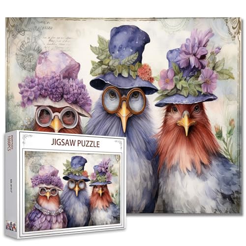 Hahn-Familien-Puzzles für Erwachsene, 1000 Teile, elegante Hühner, lustige Tierkunst-Puzzle, bunte DIY-Puzzles für Heimdekoration, Geschenke, Familienpuzzle, perfekt für Spieleabende Hahn-Familien-Puzzles für Erwachsene, 1000 Teile, elegante Hühner, lustige Tierkunst-Puzzle, bunte DIY-Puzzles für Heimdekoration, Geschenke, Familienpuzzle, perfekt für Spieleabende von Walarky