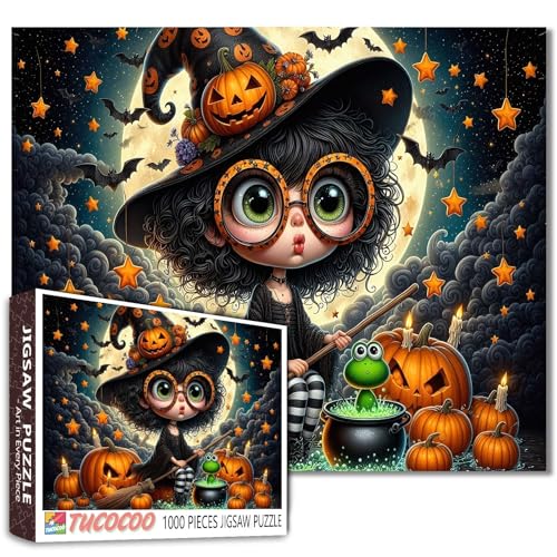 Halloween Mädchen und Schädel Puzzles 1000 Stück für Erwachsene Tag der Toten Lover Spiel für Erwachsene Hexe Herausfordernde Familie DIY Handwerk Puzzle Halloween Mädchen und Schädel Puzzles 1000 Stück für Erwachsene Tag der Toten Lover Spiel für Erwachsene Hexe Herausfordernde Familie DIY Handwerk Puzzle von Walarky