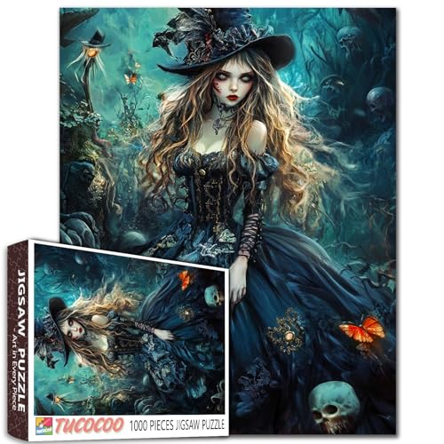 Hexe mit schwarzem Hut Puzzles für Erwachsene Schönes Mädchen 1000 Stücke für Familie Aktivität Spiele Hexe Kunst DIY Handwerk Puzzles Home Decor Geschenk Hexe mit schwarzem Hut Puzzles für Erwachsene Schönes Mädchen 1000 Stücke für Familie Aktivität Spiele Hexe Kunst DIY Handwerk Puzzles Home Decor Geschenk von Walarky