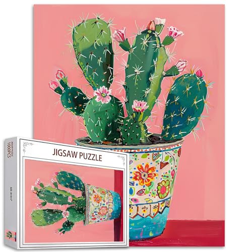 Kaktus-Puzzles für Erwachsene, 1000 Teile, Blumentopf-Kunst-Puzzle, Sukkulenten, bunt, DIY-Handarbeitspuzzles für Heimdekoration, Geschenke, Familienpuzzle, perfekt für Spieleabende Kaktus-Puzzles für Erwachsene, 1000 Teile, Blumentopf-Kunst-Puzzle, Sukkulenten, bunt, DIY-Handarbeitspuzzles für Heimdekoration, Geschenke, Familienpuzzle, perfekt für Spieleabende von Walarky