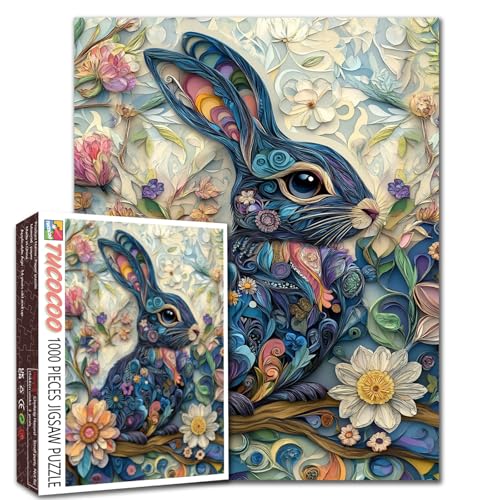 Kaninchen-Graffiti-Puzzle, 1000 Teile, niedlich, bunt, lustig, Tier, Blumen, Pflanzen, Szene, Erwachsene, Anfänger, Familienaktivität, DIY, Basteln, Heimdekoration, Geschenk, 68 x 50 cm Kaninchen-Graffiti-Puzzle, 1000 Teile, niedlich, bunt, lustig, Tier, Blumen, Pflanzen, Szene, Erwachsene, Anfänger, Familienaktivität, DIY, Basteln, Heimdekoration, Geschenk, 68 x 50 cm von Walarky