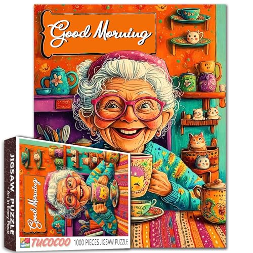 Laughing Lady 1000 Stück Puzzles für Erwachsene Alte Frau trinkt Kaffee Malerei Jigsaw Puzzle Home Scene 1000 Stück Puzzles 20''x27 inch DIY Craft Puzzle Art Home Wall Decor Family Challenging Laughing Lady 1000 Stück Puzzles für Erwachsene Alte Frau trinkt Kaffee Malerei Jigsaw Puzzle Home Scene 1000 Stück Puzzles 20''x27 inch DIY Craft Puzzle Art Home Wall Decor Family Challenging von Walarky