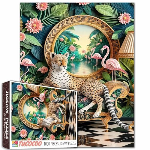 Leopard 1000-teiliges Puzzle, lustiges Tier, das auf dem Sofa sitzt, grüne Pflanzen, Blumen, Fenster, Szene, Spiegel, Wohnzimmer, Schlafzimmer, Erwachsene, Anfänger, Familie, Aktivität, DIY, Basteln Leopard 1000-teiliges Puzzle, lustiges Tier, das auf dem Sofa sitzt, grüne Pflanzen, Blumen, Fenster, Szene, Spiegel, Wohnzimmer, Schlafzimmer, Erwachsene, Anfänger, Familie, Aktivität, DIY, Basteln von Walarky