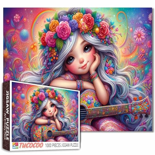 Little Girl Playing Guitar Puzzles for Adults 1000 Pieces Cute Flower Girl 1000 Piece Jigsaw Puzzle Art Rainbow Flowers Family Game Activity Game Night Little Girl Playing Guitar Puzzles for Adults 1000 Pieces Cute Flower Girl 1000 Piece Jigsaw Puzzle Art Rainbow Flowers Family Game Activity Game Night von Walarky