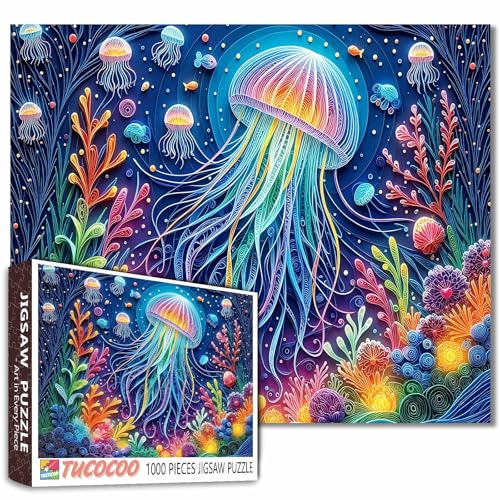 Medusa 1000-teiliges Puzzle, Quallen, U-Boot-Welt, bunt, lustiges Tier-Kratzen, Aquarell, Wohnzimmer, Schlafzimmer, Erwachsene, Anfänger, Familienaktivitäten, DIY, Basteln, Heimdekoration, Geschenk Medusa 1000-teiliges Puzzle, Quallen, U-Boot-Welt, bunt, lustiges Tier-Kratzen, Aquarell, Wohnzimmer, Schlafzimmer, Erwachsene, Anfänger, Familienaktivitäten, DIY, Basteln, Heimdekoration, Geschenk von Walarky
