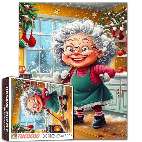Merry Christmas 1000 Piece Jigsaw Puzzles for Adults Old Woman Clearing Room Painting Jigsaw Puzzle Christmas Tree Pieces Puzzles 20''x27 inch DIY Craft Puzzle Art Wall Decor Family Challenging Merry Christmas 1000 Piece Jigsaw Puzzles for Adults Old Woman Clearing Room Painting Jigsaw Puzzle Christmas Tree Pieces Puzzles 20''x27 inch DIY Craft Puzzle Art Wall Decor Family Challenging von Walarky