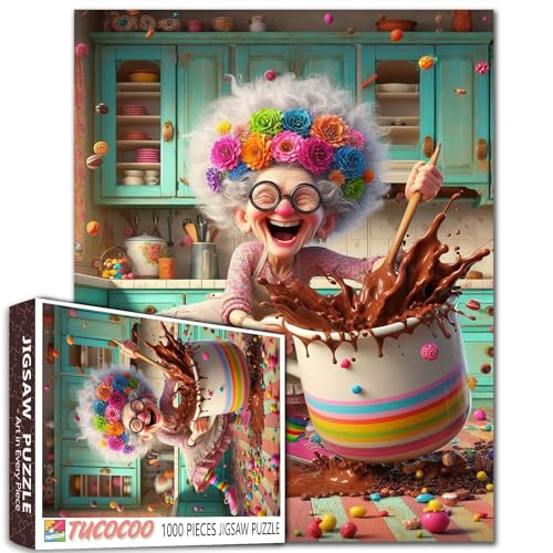 Oma Backen Jigsaw Puzzles für Erwachsene Buntes Küchenchaos 1000 Teile Puzzles für herausfordernde Familienaktivitätsspiele Schokoladenspritzer Kunst Jigsaw Puzzle DIY Handwerk Puzzles Home Decor Oma Backen Jigsaw Puzzles für Erwachsene Buntes Küchenchaos 1000 Teile Puzzles für herausfordernde Familienaktivitätsspiele Schokoladenspritzer Kunst Jigsaw Puzzle DIY Handwerk Puzzles Home Decor von Walarky