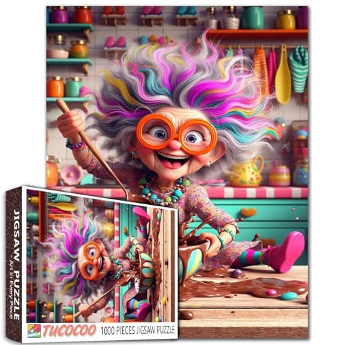 Oma Backen Puzzles für Erwachsene 1000 Pieces Colorful Kitchen Chaos Jigsaw Puzzles for Game Nights Rainbow Hair Jigsaw Puzzle for Challenging Family Activity Game DIY Craft Puzzle Home Decor Gifts Oma Backen Puzzles für Erwachsene 1000 Pieces Colorful Kitchen Chaos Jigsaw Puzzles for Game Nights Rainbow Hair Jigsaw Puzzle for Challenging Family Activity Game DIY Craft Puzzle Home Decor Gifts von Walarky