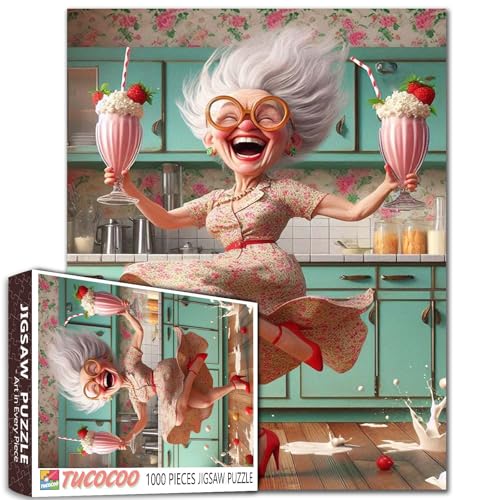 Oma Tanzen Puzzles für Erwachsene 1000 Teile Erdbeere Sundaes DIY Handarbeit Puzzles Kunst Jigsaw Puzzles für Home Decoration Schwierige und Herausforderung Familienspiele Geschenk Oma Tanzen Puzzles für Erwachsene 1000 Teile Erdbeere Sundaes DIY Handarbeit Puzzles Kunst Jigsaw Puzzles für Home Decoration Schwierige und Herausforderung Familienspiele Geschenk von Walarky