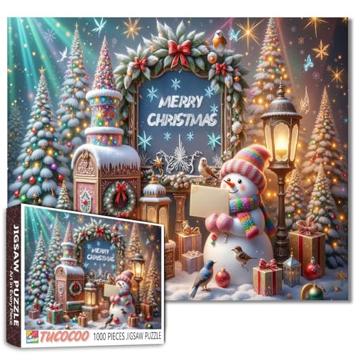 Schneemann Fantasy Weihnachten Puzzle 1000 Teile für Erwachsene Weihnachtsbaum Puzzle Herausfordernde Familienaktivitätsspiele Intellektuelle Dekomprimierung Spaß Familienspiel 19.7 * 27.6 Zoll Schneemann Fantasy Weihnachten Puzzle 1000 Teile für Erwachsene Weihnachtsbaum Puzzle Herausfordernde Familienaktivitätsspiele Intellektuelle Dekomprimierung Spaß Familienspiel 19.7 * 27.6 Zoll von Walarky