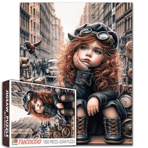 Steampunk City Doll Jigsaw Puzzle für Erwachsene Studenten 1000 Teile rothaariges Mädchen mit blauen Augen in städtischer Straße sitzend Vintage Fantasy Art Style Puzzles hochdetailliertes Kunstwerk Steampunk City Doll Jigsaw Puzzle für Erwachsene Studenten 1000 Teile rothaariges Mädchen mit blauen Augen in städtischer Straße sitzend Vintage Fantasy Art Style Puzzles hochdetailliertes Kunstwerk von Walarky