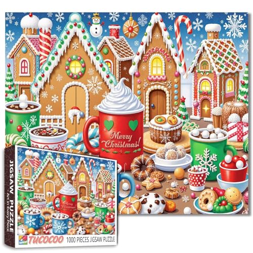 Weihnachten Hot Cocoa Coffee Cookies Candy House Puzzle 1000 Teile für Erwachsene Winter Desserts Kunst Puzzle Entspannung Unterhaltung Aktivität Wandkunst Dekor Geschenk Einzigartiges Geschenk Weihnachten Hot Cocoa Coffee Cookies Candy House Puzzle 1000 Teile für Erwachsene Winter Desserts Kunst Puzzle Entspannung Unterhaltung Aktivität Wandkunst Dekor Geschenk Einzigartiges Geschenk von Walarky