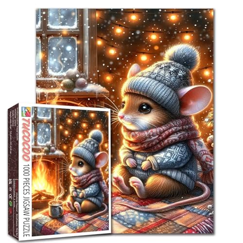 Weihnachten Ratte Maus Jigsaw Puzzle 1000 Stücke für Erwachsene Beste für Familie Spiel Spiele Sammlung Familie Aktivität perfekt für Spiel Nacht Wohnzimmer Wanddekoration 19,7 x 27,6 Zoll Weihnachten Ratte Maus Jigsaw Puzzle 1000 Stücke für Erwachsene Beste für Familie Spiel Spiele Sammlung Familie Aktivität perfekt für Spiel Nacht Wohnzimmer Wanddekoration 19,7 x 27,6 Zoll von Walarky