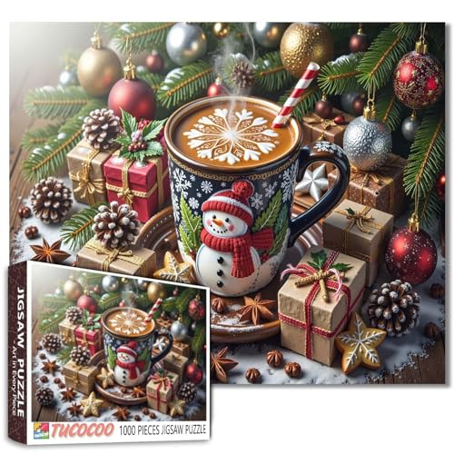 Weihnachten Schneemann Latte Puzzle 1000 Teile für Erwachsene Winter Kaffee Kekse Kunst Puzzle Herausfordernd für Familie oder Freunde Spiel Wohnzimmer Wanddekoration Unterhaltung Spielzeug Weihnachten Schneemann Latte Puzzle 1000 Teile für Erwachsene Winter Kaffee Kekse Kunst Puzzle Herausfordernd für Familie oder Freunde Spiel Wohnzimmer Wanddekoration Unterhaltung Spielzeug von Walarky