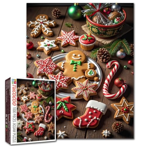Weihnachtsplätzchen Lebkuchenmann Puzzle Erwachsene 1000 Teile Zuckerstange Puzzle Intellektuelle Dekomprimierung Spaß Familienspiel Familienaktivität Perfekt für Spieleabend Wanddekoration Weihnachtsplätzchen Lebkuchenmann Puzzle Erwachsene 1000 Teile Zuckerstange Puzzle Intellektuelle Dekomprimierung Spaß Familienspiel Familienaktivität Perfekt für Spieleabend Wanddekoration von Walarky