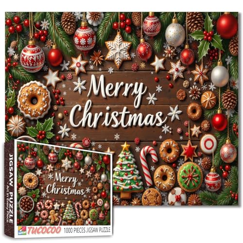 Weihnachtsplätzchen Puzzle 1000 Teile für Erwachsene Weihnachten Lebkuchenmann Puzzle Entspannung Unterhaltung Aktivität Zuhause Schlafzimmer Wanddekoration Perfekte Familie Spaß Aktivität Weihnachtsplätzchen Puzzle 1000 Teile für Erwachsene Weihnachten Lebkuchenmann Puzzle Entspannung Unterhaltung Aktivität Zuhause Schlafzimmer Wanddekoration Perfekte Familie Spaß Aktivität von Walarky
