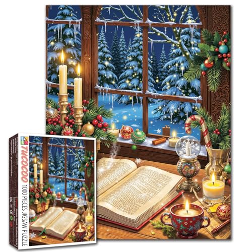 Weihnachtsschneelandschaft und Bücher Puzzle 1000 Teile für Erwachsene Kerzenpuzzles Herausfordernde Familienaktivitätsspiele Intellektuelle Dekomprimierung Spaß Familienspiel 19,7 x 27,6 Zoll Weihnachtsschneelandschaft und Bücher Puzzle 1000 Teile für Erwachsene Kerzenpuzzles Herausfordernde Familienaktivitätsspiele Intellektuelle Dekomprimierung Spaß Familienspiel 19,7 x 27,6 Zoll von Walarky