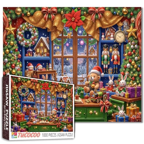 Weihnachtsthema Dekoration, 1000 Teile Puzzle für Erwachsene, Weihnachtsbaum-Puzzle für anspruchsvolle Familienaktivitäten, Spiel, Weihnachtsgeschäft, Kunstwerk-Puzzle für Heimdekoration, Geschenke von Walarky