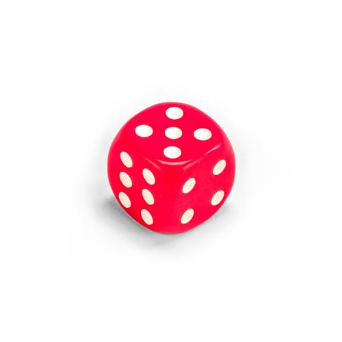 Einzelne Bunte Acrylwürfel von Waldfelsen®: Augenwürfel aus Acrylglas Spielmaterial Zubehör Würfel 16 mm W6 D6 Standardgröße Knobel Dice 6-seitig (Farbe: Pink-weiß) von Waldfelsen