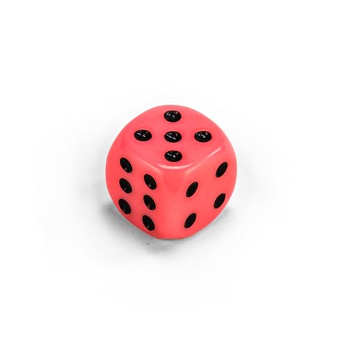 Einzelne Bunte Acrylwürfel von Waldfelsen®: Augenwürfel aus Acrylglas Spielmaterial Zubehör Würfel 16 mm W6 D6 Standardgröße Knobel Dice 6-seitig (Farbe: Rose-schwarz) von Waldfelsen