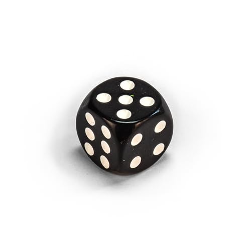 Einzelne Bunte Acrylwürfel von Waldfelsen®: Augenwürfel aus Acrylglas Spielmaterial Zubehör Würfel 16 mm W6 D6 Standardgröße Knobel Dice 6-seitig (Farbe: Schwarz-weiß) von Waldfelsen