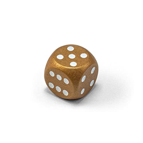 Einzelne Bunte Holzwürfel von Waldfelsen®: Augenwürfel aus Holz in 20 frei konfigurierbar | Spielmaterial Zubehör Würfel 16 mm W6 D6 Standardgröße Knobel Dice 6-seitig (Bronze) von Waldfelsen