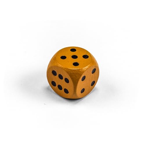 Einzelne Bunte Holzwürfel von Waldfelsen®: Augenwürfel aus Holz in 20 frei konfigurierbar | Spielmaterial Zubehör Würfel 16 mm W6 D6 Standardgröße Knobel Dice 6-seitig (Bronze-schwarz) von Waldfelsen