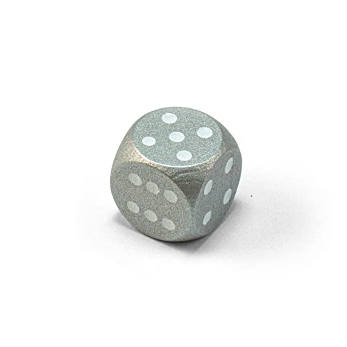 Waldfelsen Einzelne Bunte Holzwürfel Augenwürfel aus Holz in 20 frei konfigurierbar | Spielmaterial Zubehör Würfel 16 mm W6 D6 Standardgröße Knobel Dice 6-seitig (Silber-weiß) von Waldfelsen