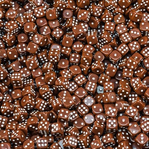 Hochqualitative 16 mm Würfel von Waldfelsen® in 15 Farben Augenwürfel Spielwürfel Set (100 Stück, Braun) von Waldfelsen