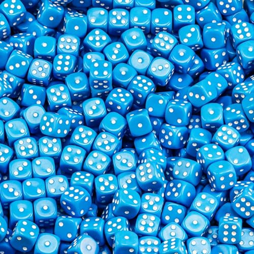 Hochqualitative 16 mm Würfel von Waldfelsen® in 15 Farben Augenwürfel Spielwürfel Set (50 Stück, Himmelblau) von Waldfelsen