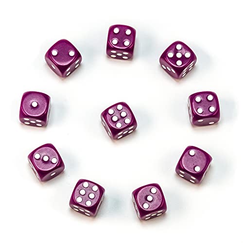 Hochqualitative 16 mm Würfel von Waldfelsen® in 15 Farben Augenwürfel Spielwürfel Set (10 Stück, Lila) von Waldfelsen