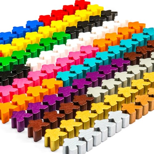 Waldfelsen® 16 mm Meeple aus Holz passend für Carcassonne (120 Stück in 15 Farben) von Waldfelsen