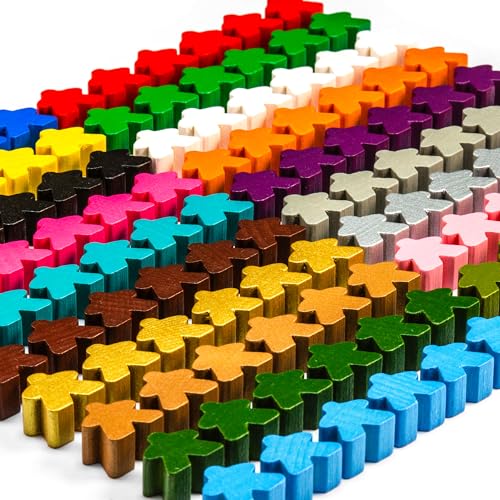 Waldfelsen® 16 mm Meeple aus Holz passend für Carcassonne (120 Stück in 20 Farben) von Waldfelsen