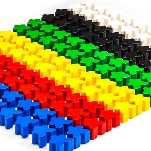 Waldfelsen® 16 mm Meeple aus Holz passend für Carcassonne (120 Stück in 6 Farben) von Waldfelsen