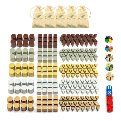 Waldfelsen® 5 Sätze mit Spielfiguren - 200 Infanterie, 60 Kavallerie und 40 Artillerie passend für das Brettspiel Risiko (Farben: Braun, Grau, Gold, Silber & Bronze) von Waldfelsen