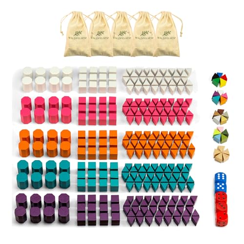 Waldfelsen® 5 Sätze mit Spielfiguren - 200 Infanterie, 60 Kavallerie und 40 Artillerie passend für das Brettspiel Risiko (Farben: Weiß, Pink, Orange, Türkis & Lila) von Waldfelsen