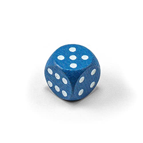 Waldfelsen Einzelne Bunte Holzwürfel Augenwürfel aus Holz in 20 frei konfigurierbar | Spielmaterial Zubehör Würfel 16 mm W6 D6 Standardgröße Knobel Dice 6-seitig (Navy-weiß) von Waldfelsen