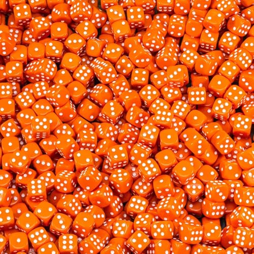 Waldfelsen Hochqualitative 16 mm Würfel 15 Farben Augenwürfel Spielwürfel Set (100 Stück, Orange) von Waldfelsen