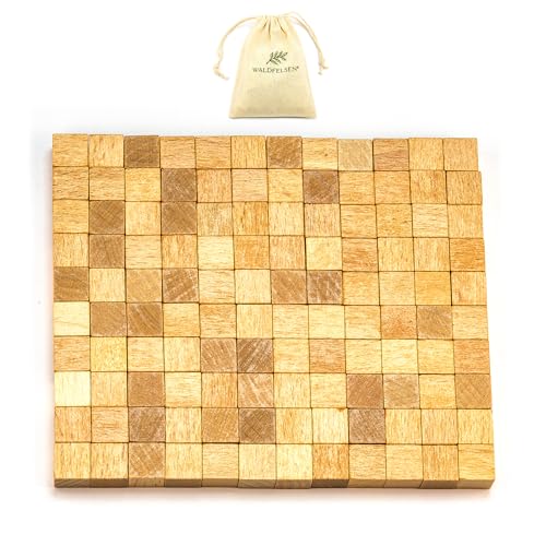 Waldfelsen Kleine Holzwürfel 120 Spielwürfel aus massivem Buchenholz ohne Augen als Blankomaterial im DIY-Bereich (Größe: 8 mm) von Waldfelsen