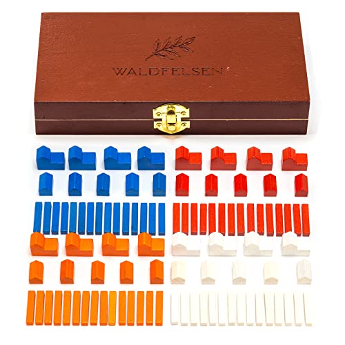 Waldfelsen Spielfiguren hochwertiger Holzbox: 16 Städte, 20 Siedlungen und 60 Straßen geeignet für das Basisspiel von Die Siedler Waldfelsen Spielfiguren hochwertiger Holzbox: 16 Städte, 20 Siedlungen und 60 Straßen geeignet für das Basisspiel von Die Siedler von Waldfelsen