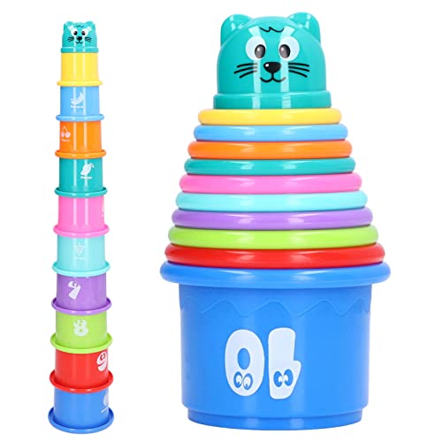 Pappbecher Schillernd, 10 STÜCKE Stapelbecher Spielzeug Muster Baby Badebecher Regenbogenfarben mit Becher Lernen Pädagogisches Badewanne Wackeltasse Baby 6M+ Pappbecher Schillernd, 10 STÜCKE Stapelbecher Spielzeug Muster Baby Badebecher Regenbogenfarben mit Becher Lernen Pädagogisches Badewanne Wackeltasse Baby 6M+ von Walfront