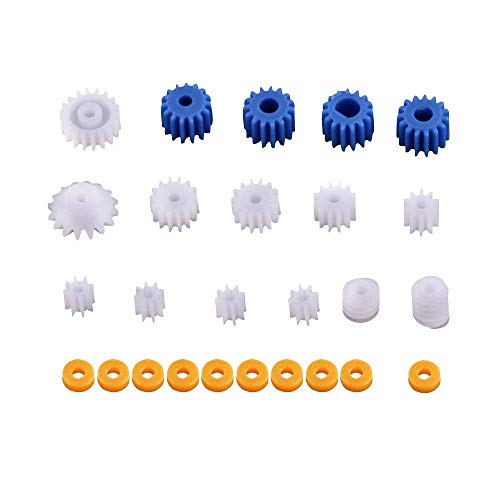 Walfront Plastik Zahnrad 26pcs Plastikspindel Schnecken Zahnrad Satz Sortierte Plastikwelle Für Flugzeug Auto Modell DIY Installationssatz 2mm / 2.3mm / 3mm / 3.17mm / 4mm Kunststoff Zahnräder von Walfront