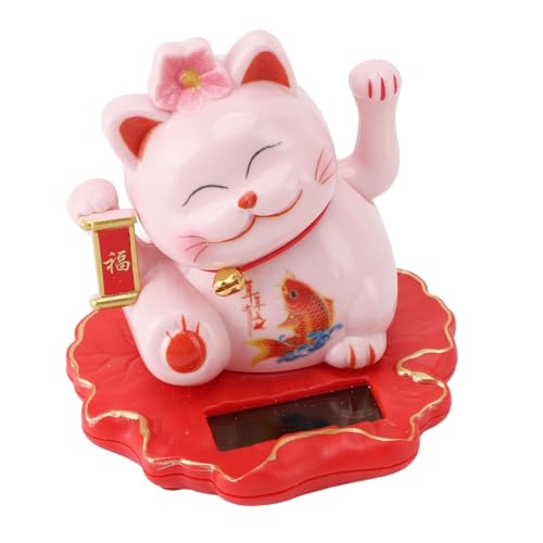 Walfront Solar Powered Weaving Wealth Cat für Home Office Car Decor Lucky Money Katz von Walfront