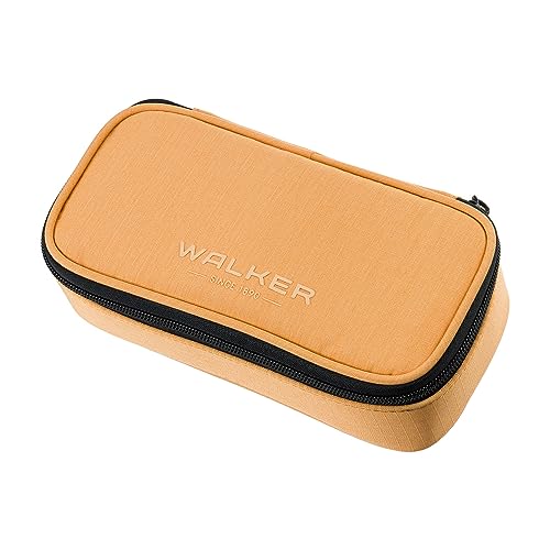 Walker 49262-026 - Pencil Box Peach, Federmäppchen mit Hauptfach, doppelseitiger Trennwand inkl. 20 Stifteschlaufen, Zippfach und Reißverschluss von Walker