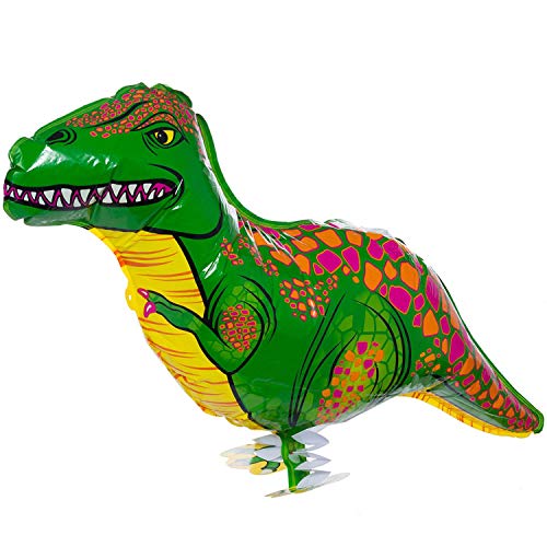 Folienballons Air-Walkers Heliumballons Tierfiguren Helium Luftballons; Dackel Airwalker Hund Ballon mit Leine für Kinder (Dino) von GOODS+GADGETS
